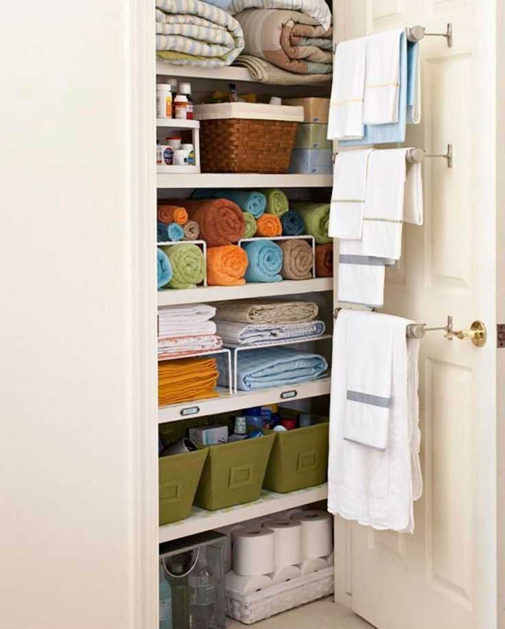 Хранение полотенец в ванной комнате, на кухне, в шкафу