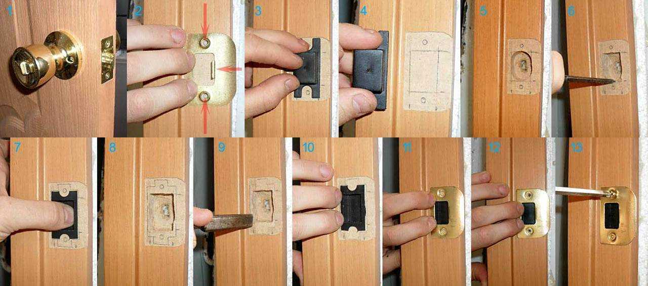 Защелка фиксатор для межкомнатной двери: правила выбора и схема установки