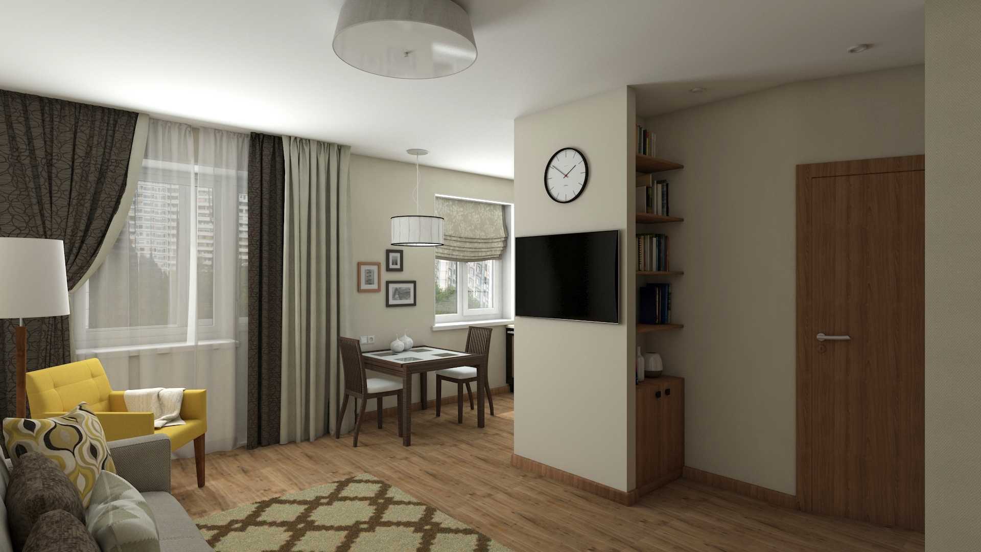 Квартира 44 кв. м.: современные схемы дизайна и варианты оформления квартиры