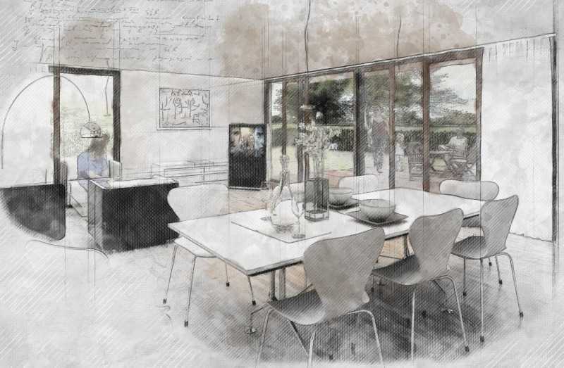 Дизайн столовой: проект кухни с зонированием, планировка - 29 фото