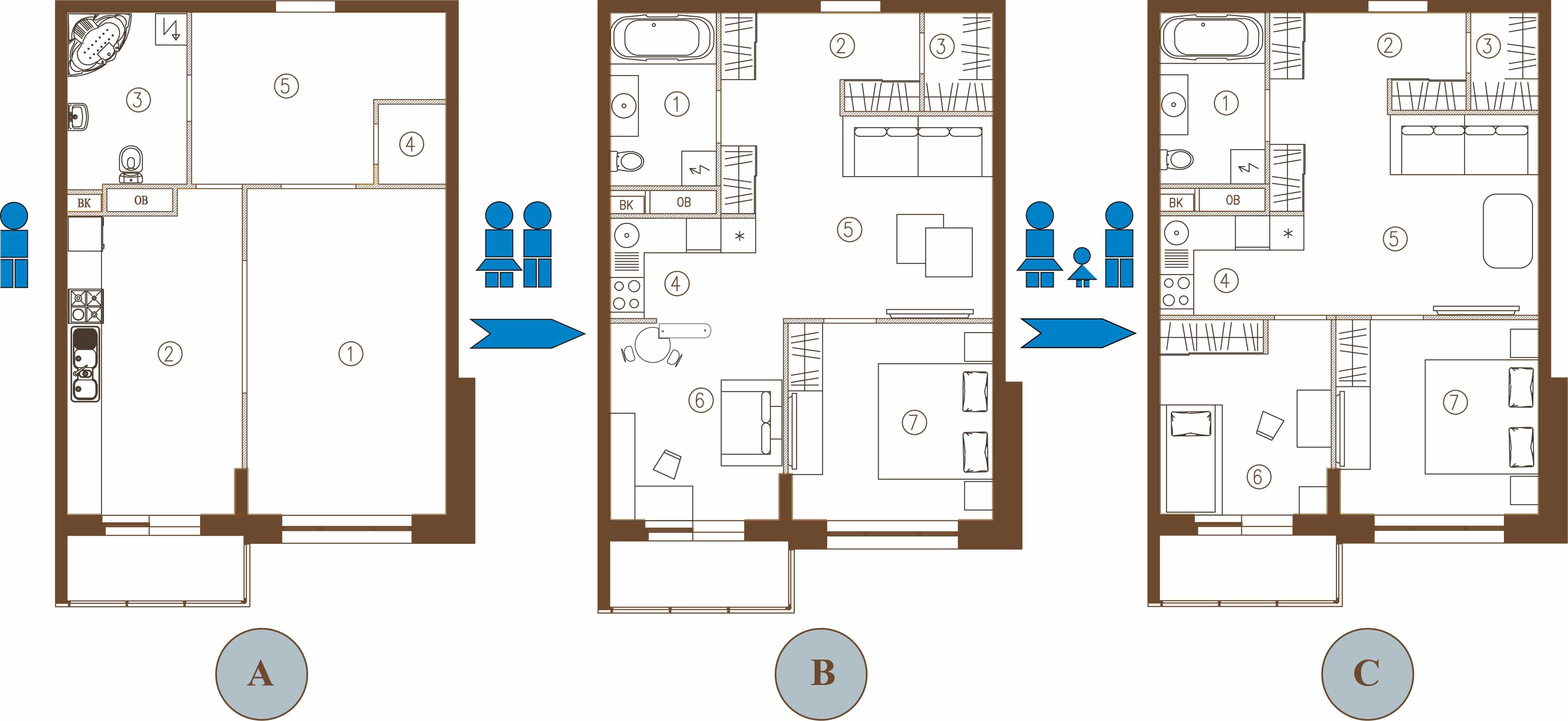 Как сделать из однушки трешку: квартира до и после
