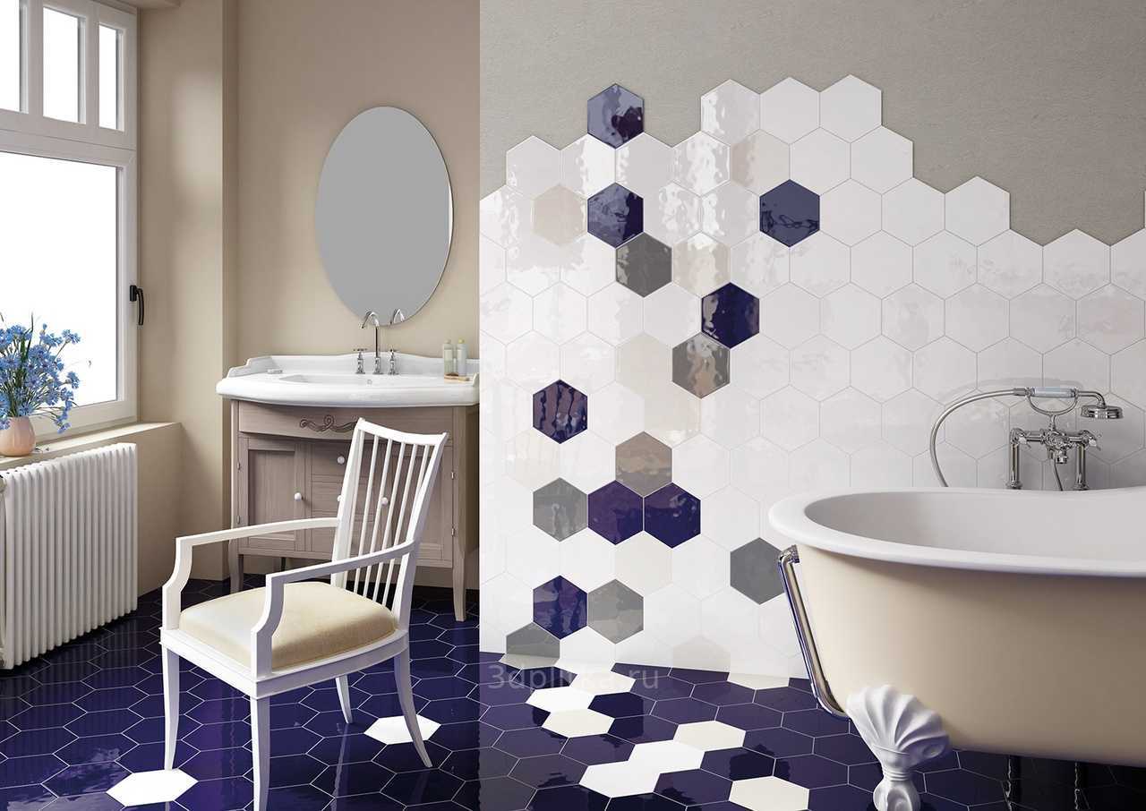 Плитка шестигранник для пола и стен — соты в дизайне интерьера