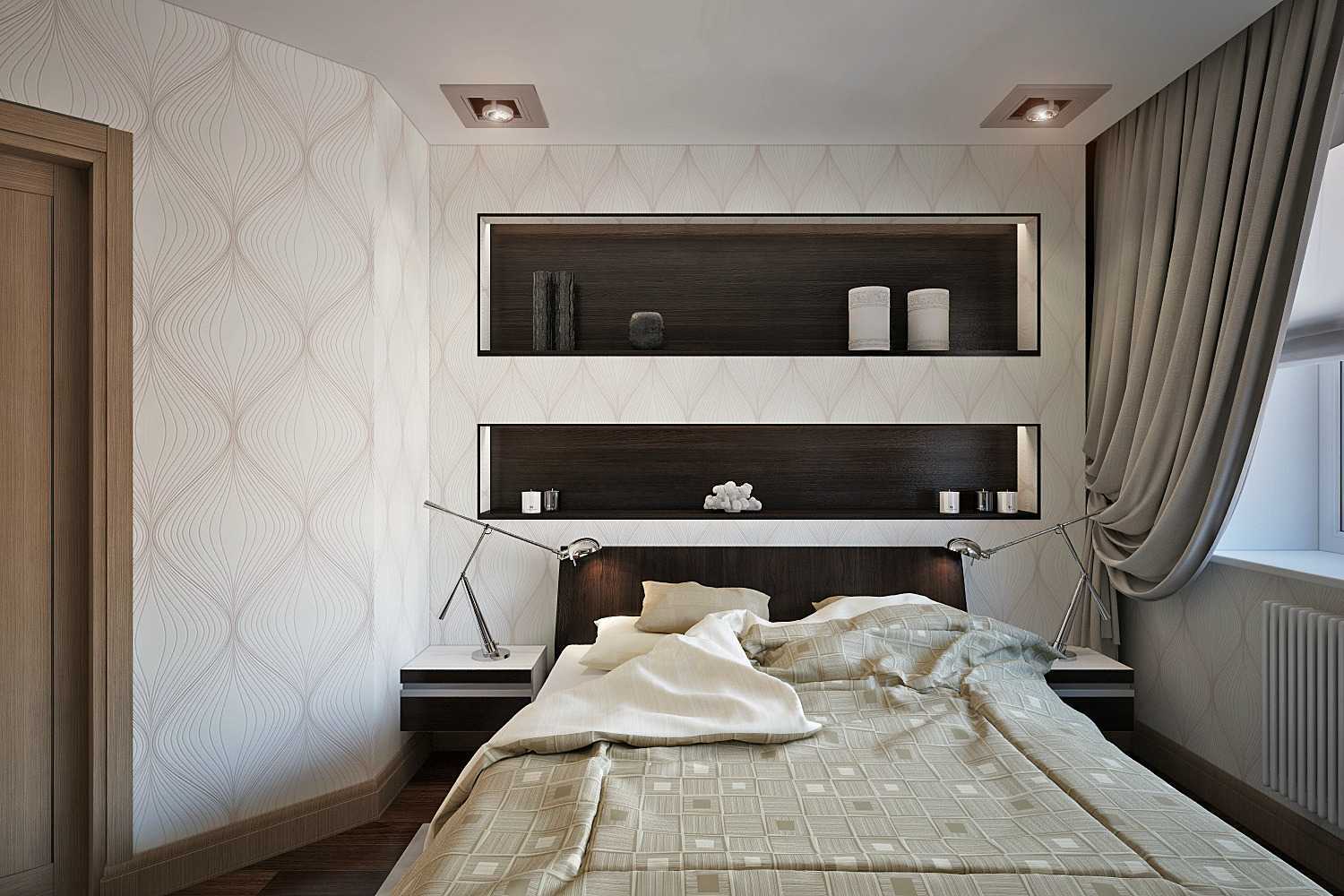 Стеновая ниша в спальне - как ее оформить? 168 фото практичного дизайна!