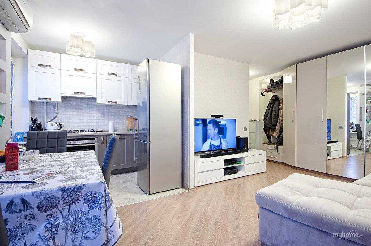 Дизайн однокомнатной квартиры 36 кв. м +75 фото интерьера