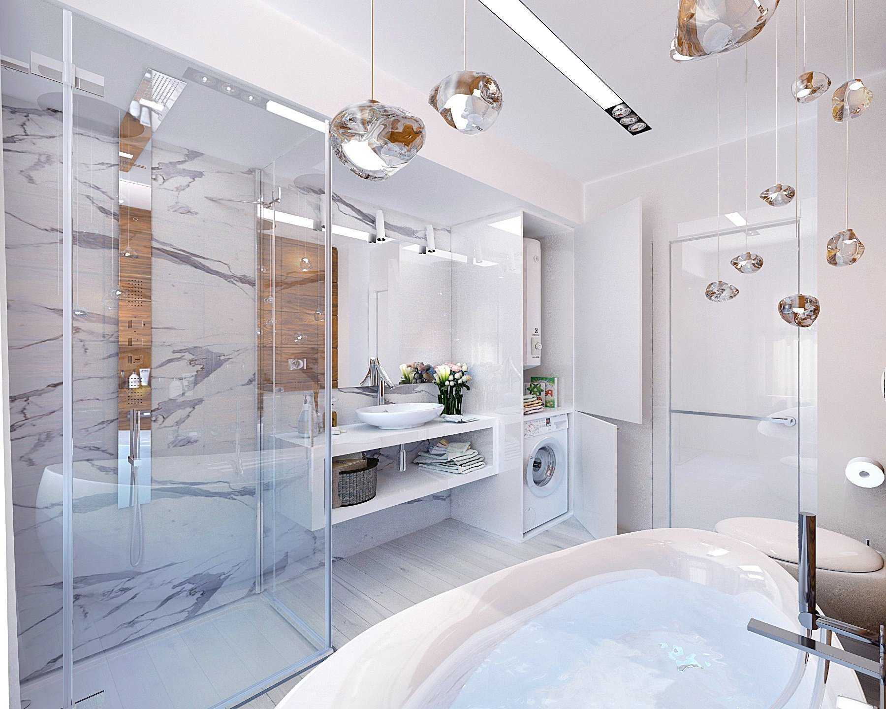 Дизайн интерьера ванной комнаты, совмещенной с туалетом и душевой кабиной: планировка, проект санузла
 - 28 фото