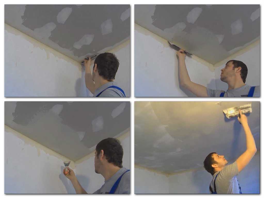 Как шпаклевать потолок из гипсокартона под покраску