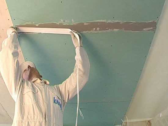 Шпаклевка потолка из гипсокартона под покраску