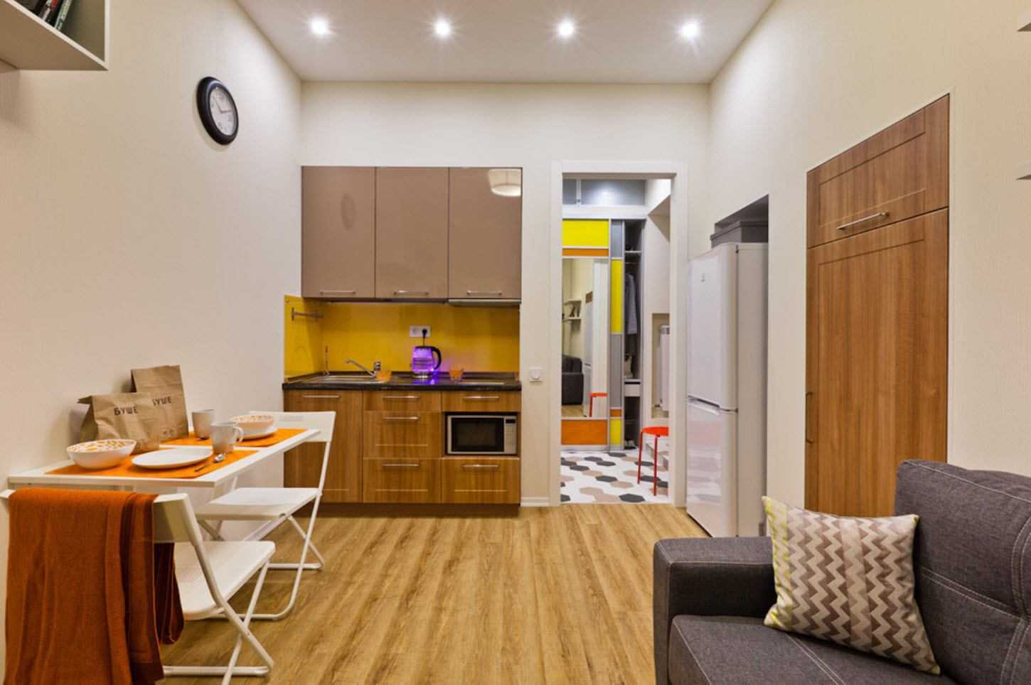Дизайн студии 23 кв м: интерьер и планировка современной квартиры с фото