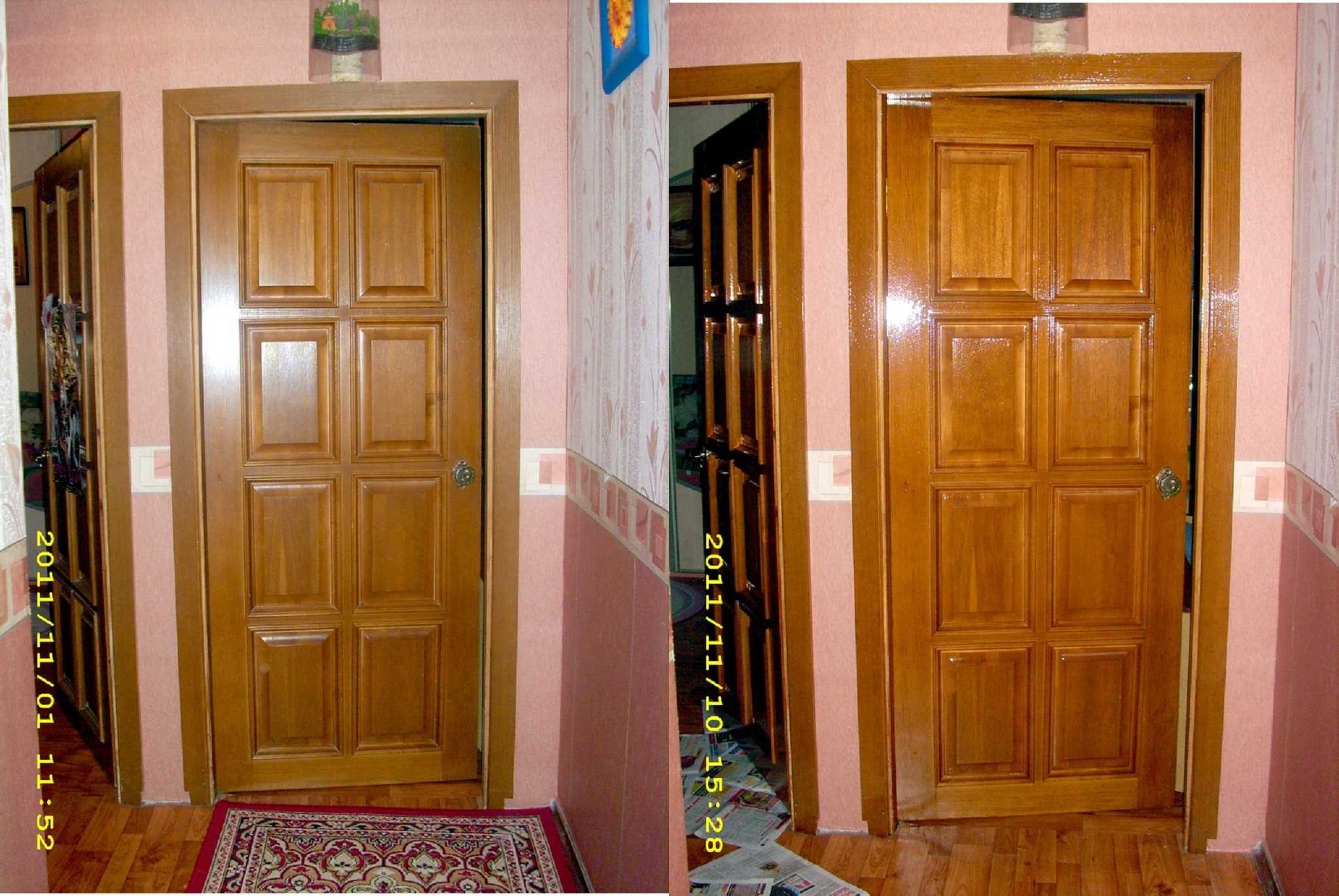 Реставрация шпонированных дверей и варианты покраски дверной конструкции Уход за шпонированной дверью Проблемы с полотном и их решение