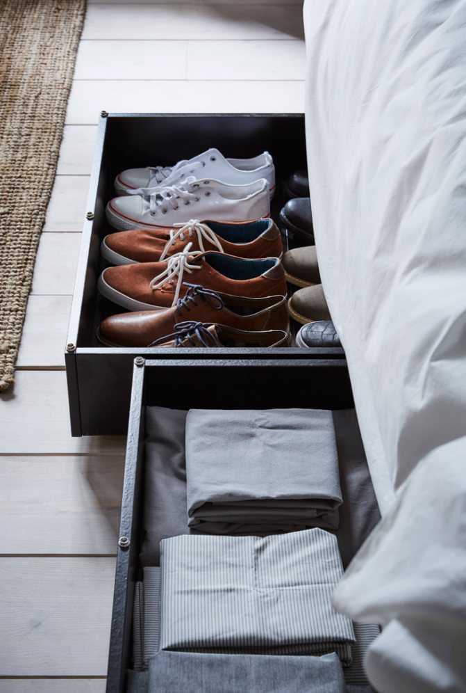 18 практичных и необычных идей для хранения обуви