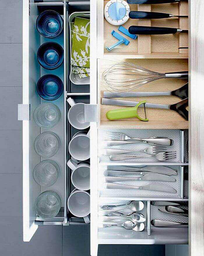 10 удобных способов для хранения посуды на кухне