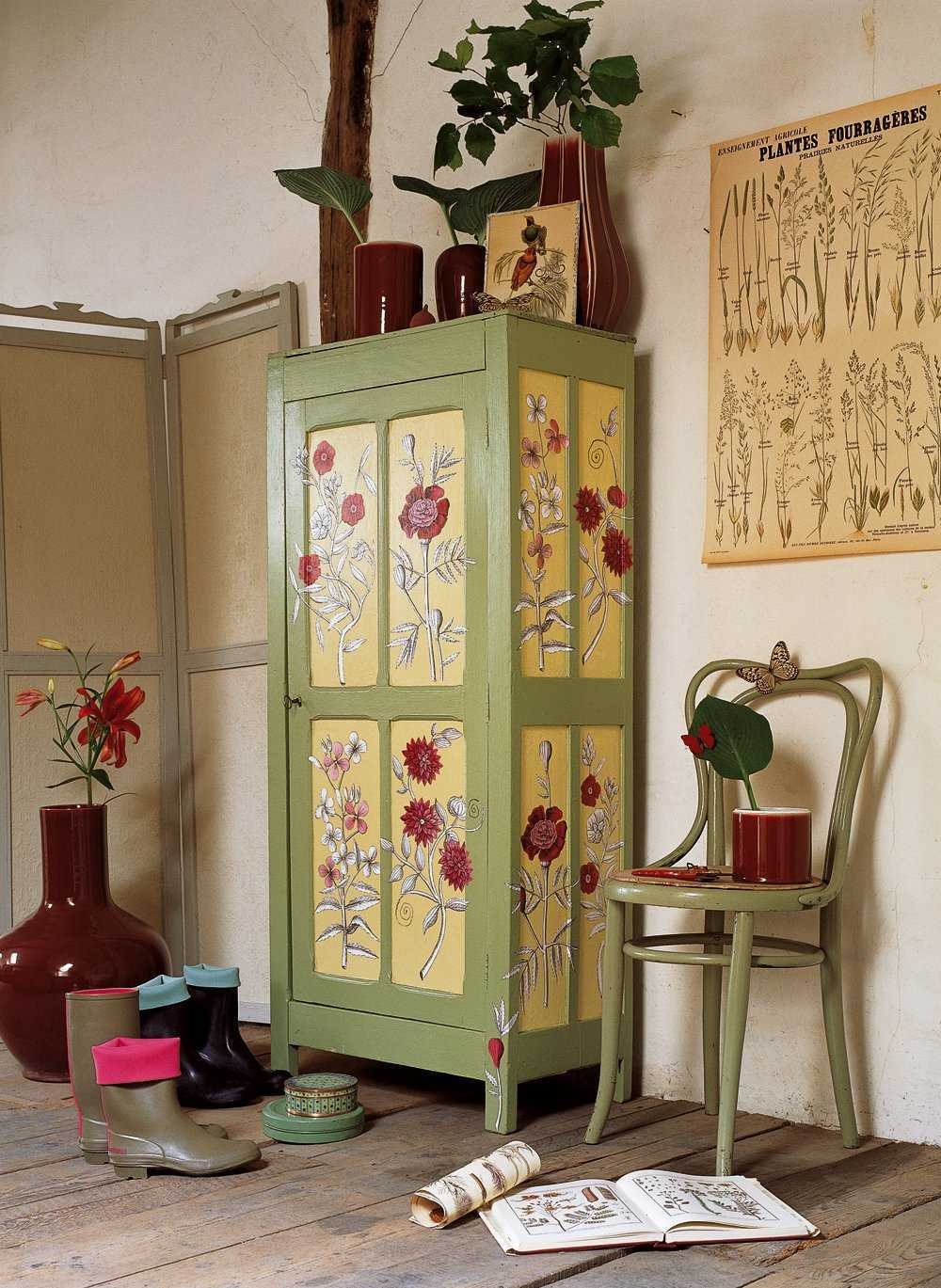 Декор шкафа своими руками: чем обклеить старый шкаф в домашних условиях, идеи декора